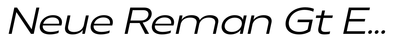 Neue Reman Gt Expanded Italic